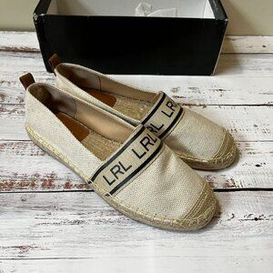 NWB Lauren Ralph Lauren Caylee III Canvas Espadrille in Natural/Ecru